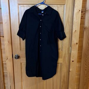 Old Navy Women's Black Casual Button Down Dress